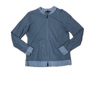 Robert Barakett Sweater Jacket Mens Large Blue Full Zip Natural Fibers Classic